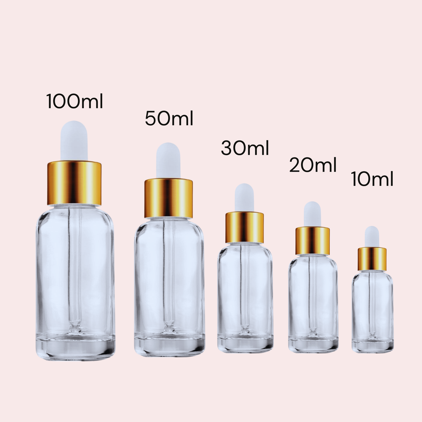 Crystal Glass  Serum Dropper Bottles