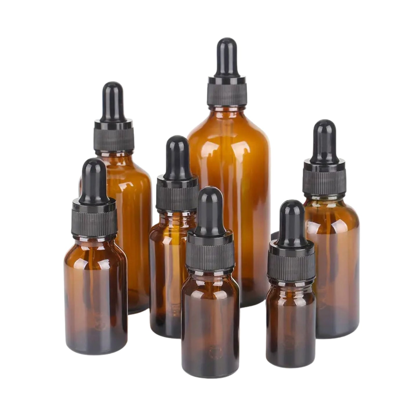 Premium Amber & Crystal Glass Dropper Bottles