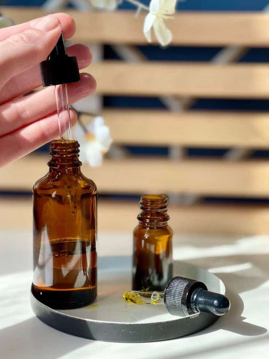 Premium Amber & Crystal Glass Dropper Bottles