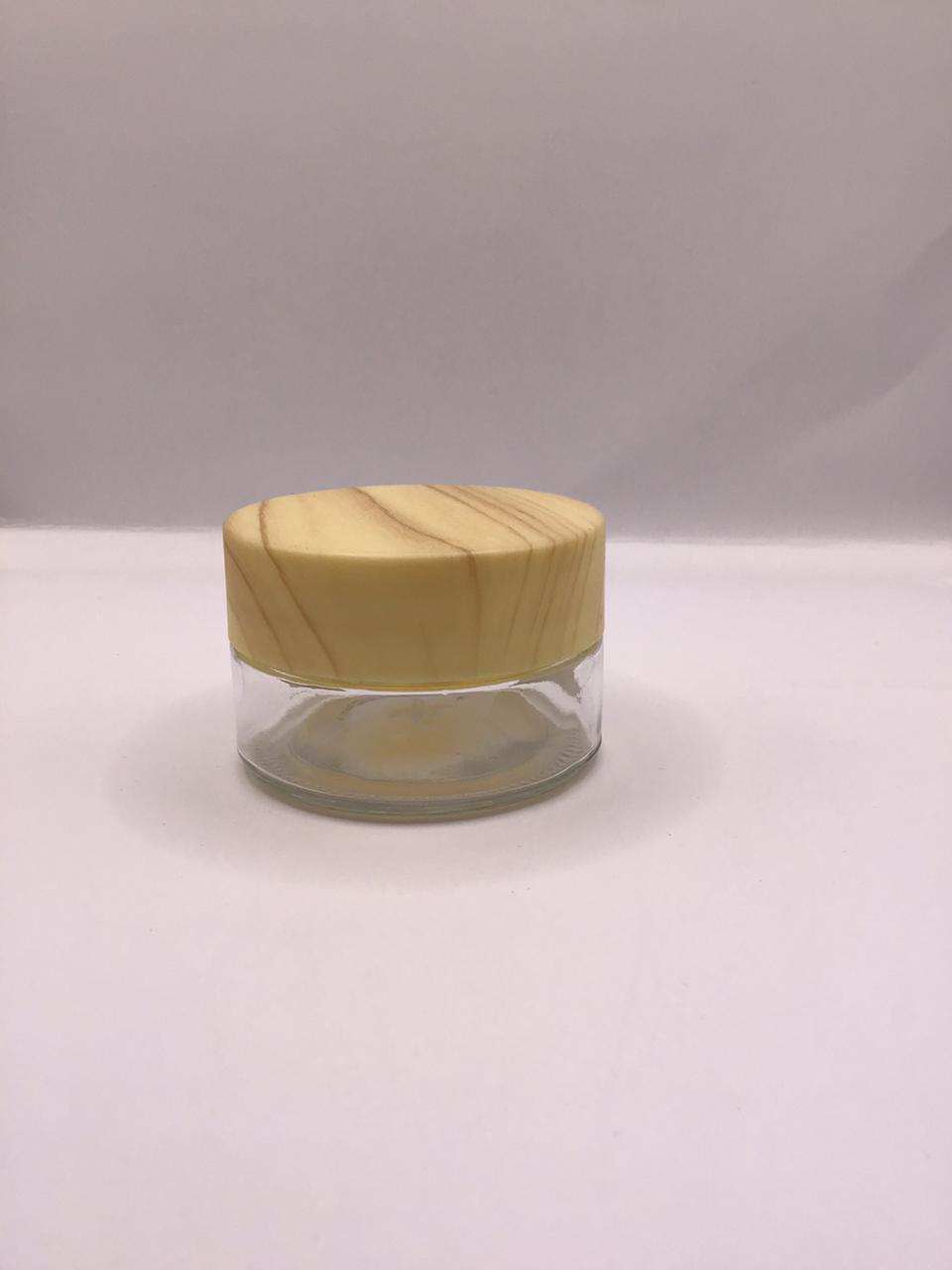 Frosted Glass Bakhoor Jar with Wood-Grain Texture Lid – Multiple Sizes Available
