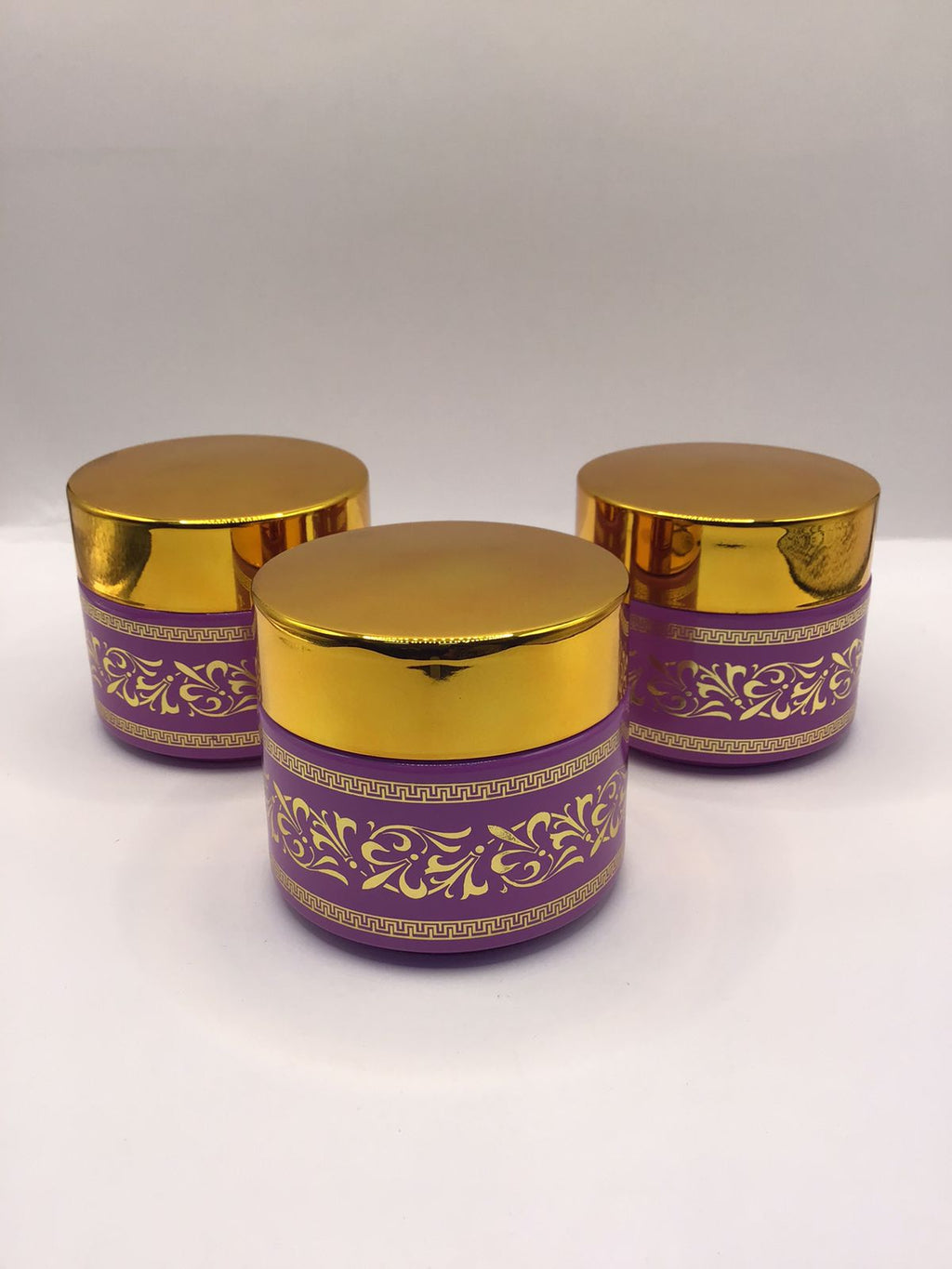 Royal Purple Bakhoor Jar with Gold Arabesque Lid