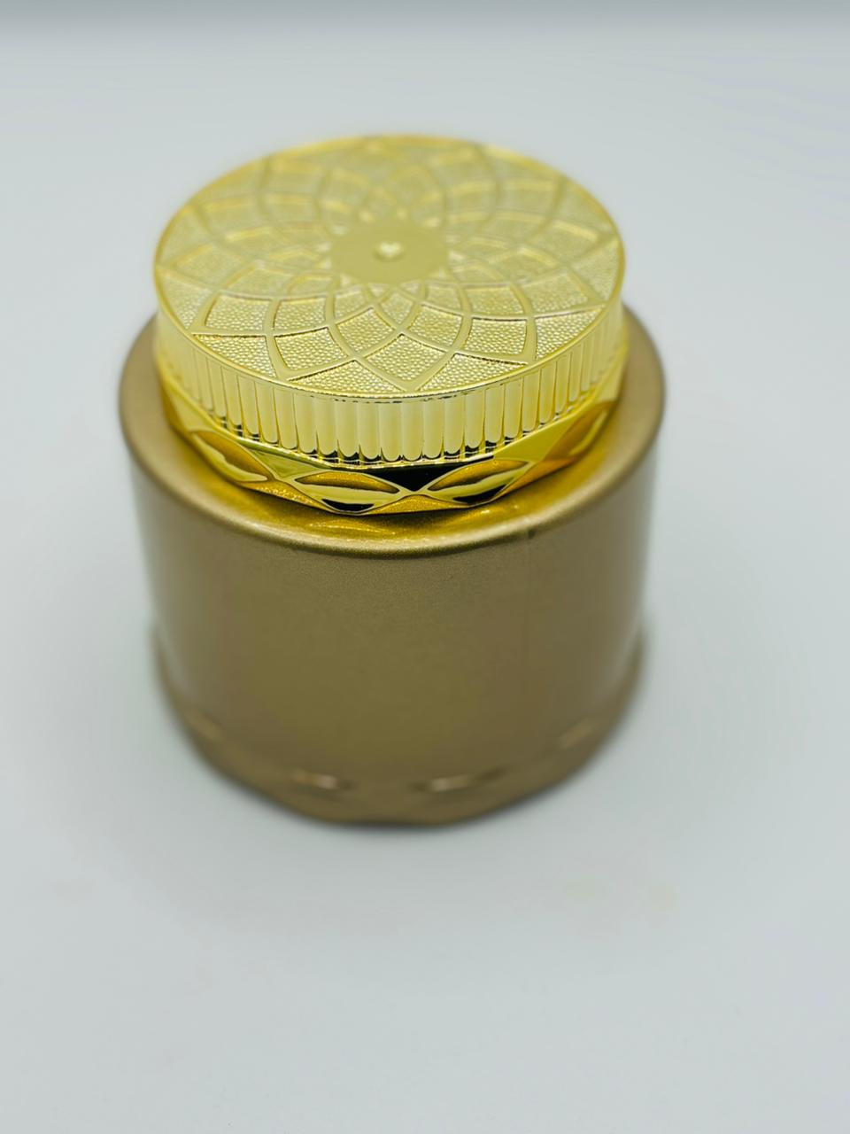 Premium Bakhor Jar with Diamond-Cut Gold Lid | Gold & Black