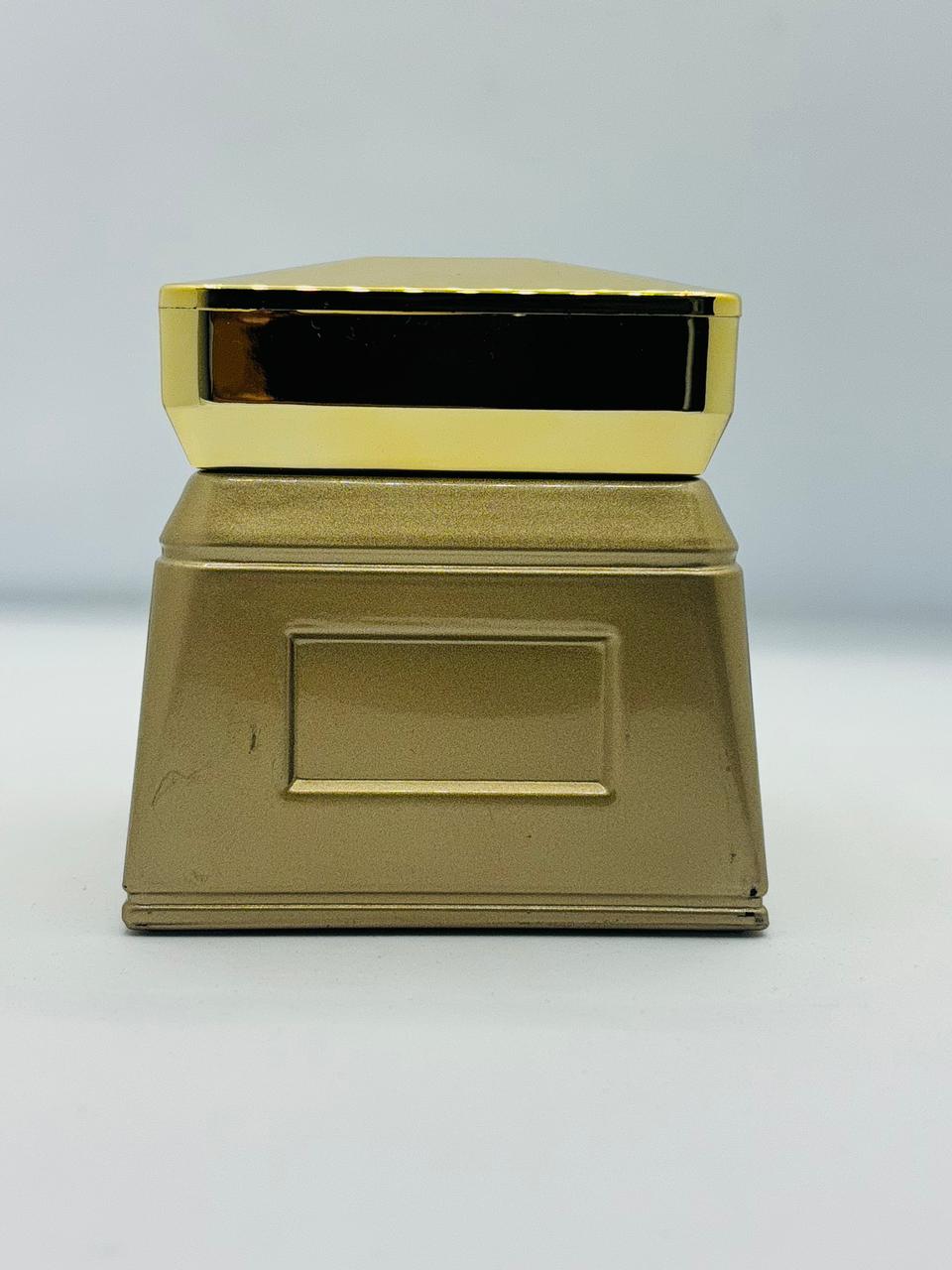 Luxury Square Bakhoor Jar with Gold Lid | Champagne & Gold