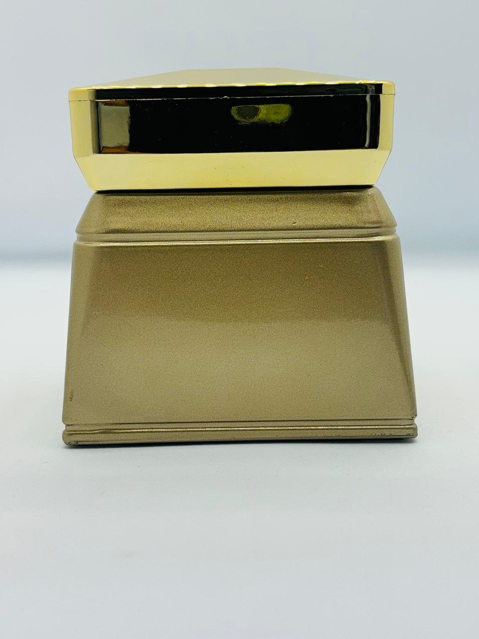 Luxury Square Bakhoor Jar with Gold Lid | Champagne & Gold