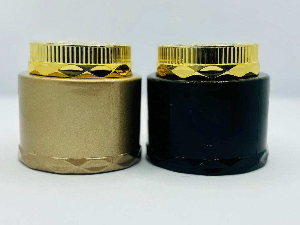 Premium Bakhor Jar with Diamond-Cut Gold Lid | Gold & Black