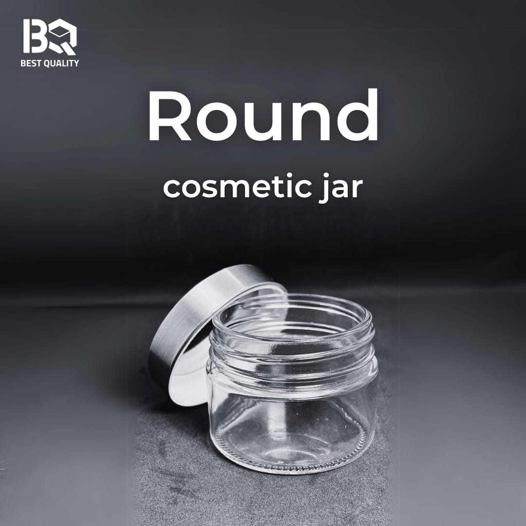 Round Clear Cosmetic Jar with Silver Lid | Refillable Skincare Container