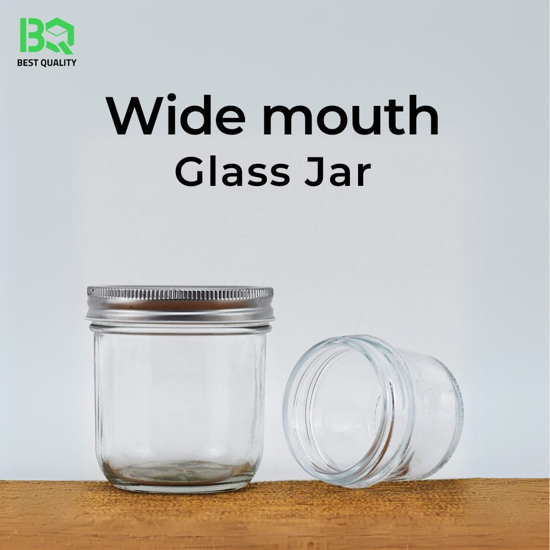 Wide Mouth Clear Glass Jar with Silver Aluminum Lid | Multi-Purpose Storage Container