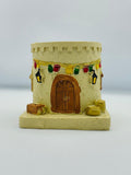 Arabic Old Souk Bakhoor Burner – Hand-Painted Resin Mabkhara with Gold Brass Bowl