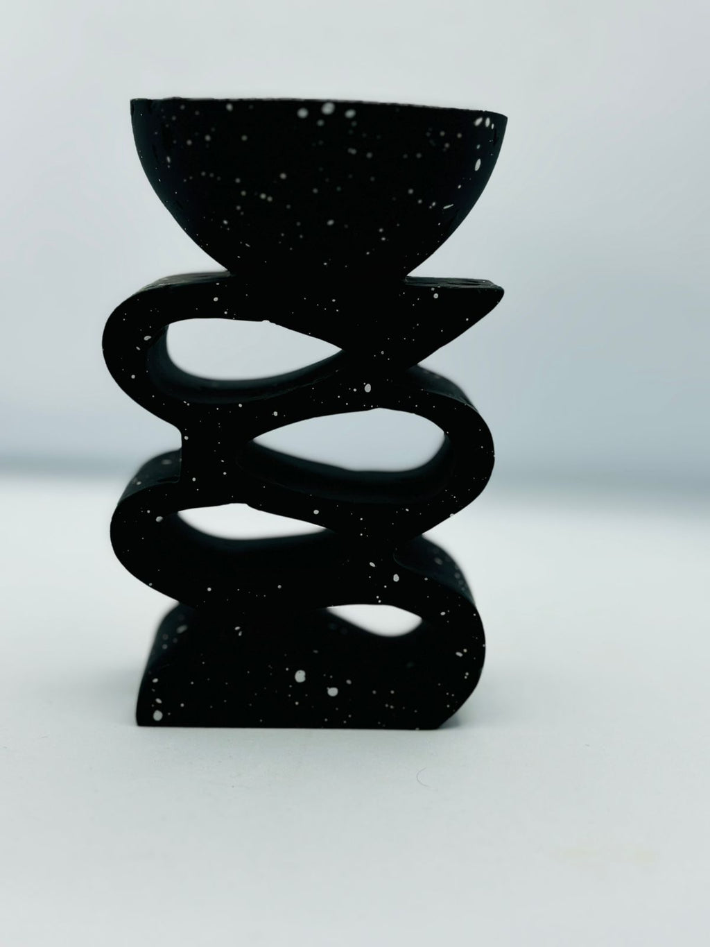 Galaxy Wave Bakhoor Burner – Black Speckled Sculptural Mabkhara | Aesthetic Home Décor