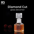 Diamond Cut Glass Decanter with Square Stopper