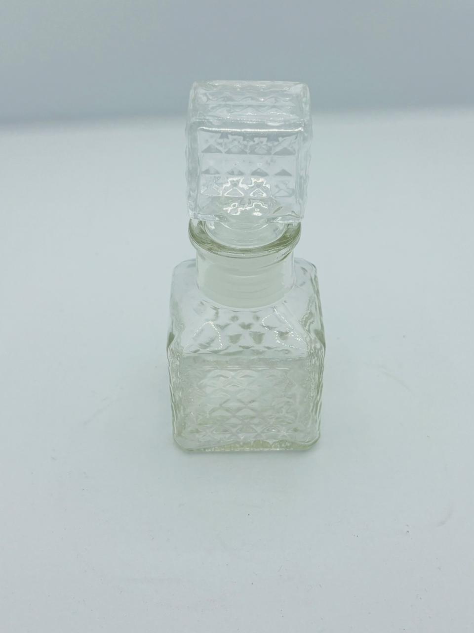 Diamond Cut Glass Decanter with Square Stopper