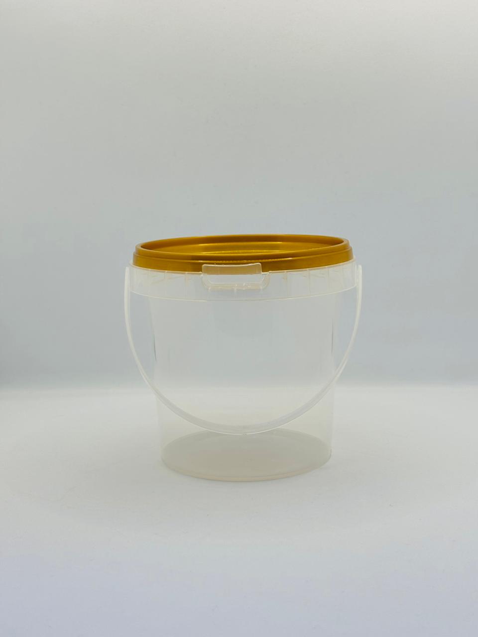 Frosted Plastic Jar with Gold Lid