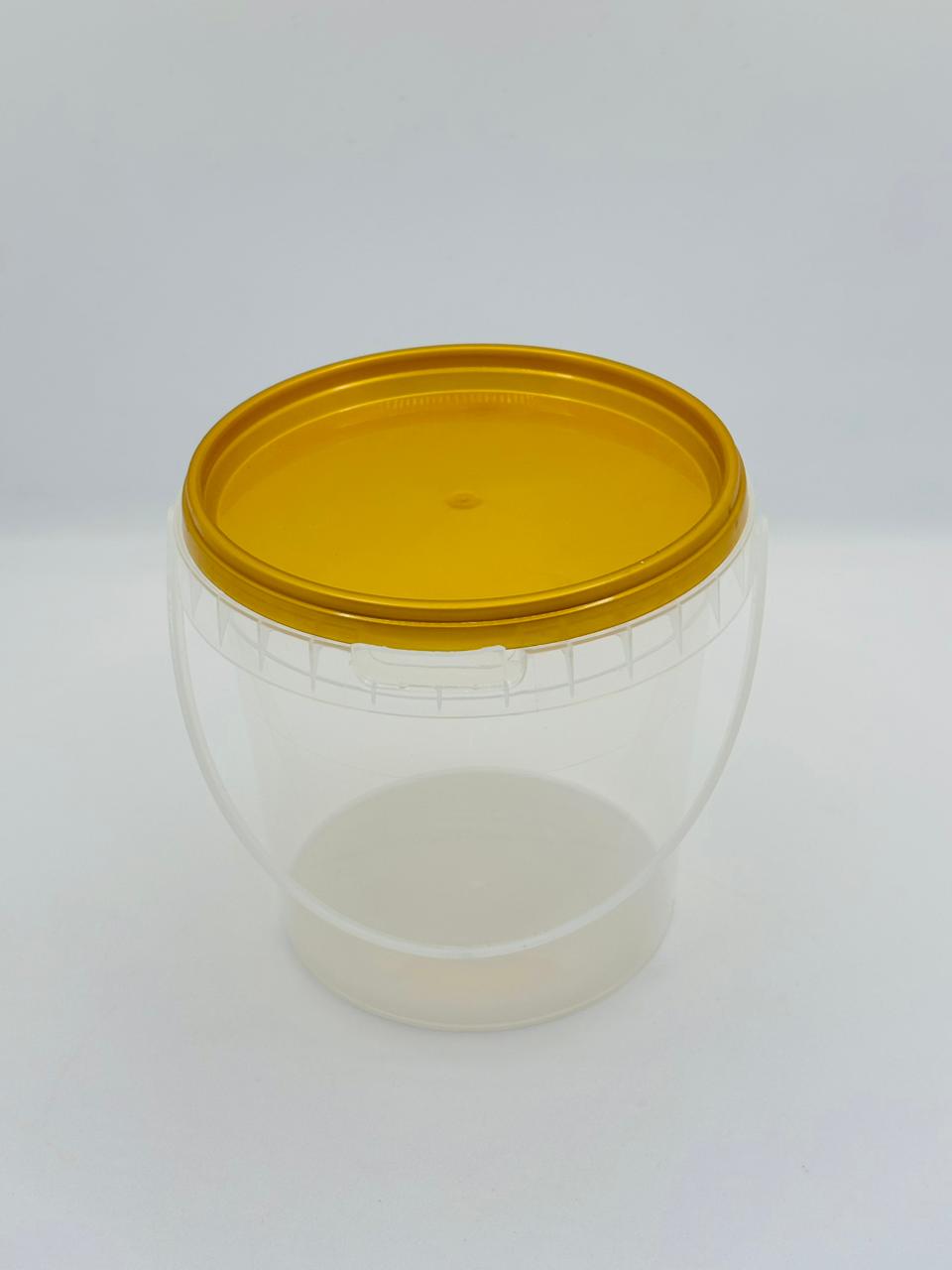 Frosted Plastic Jar with Gold Lid