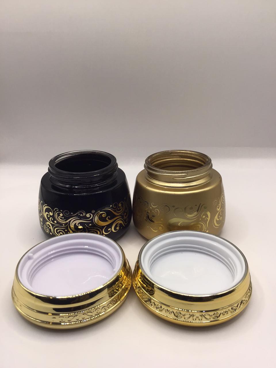 Luxury Bakhoor Jar – Black & Gold Arabesque