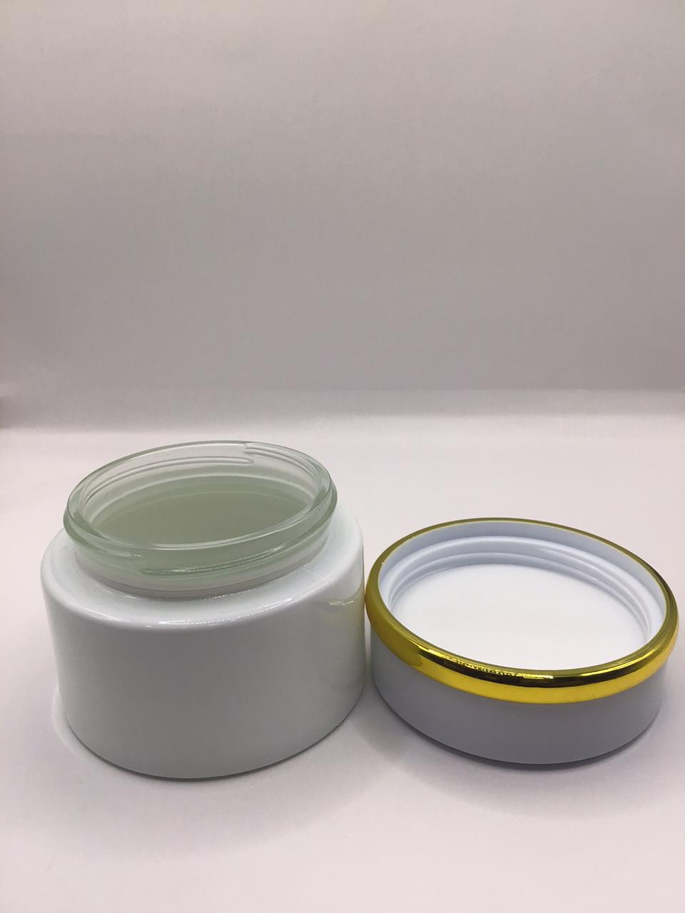 Premium White Bakhoor Jar with Gold Band