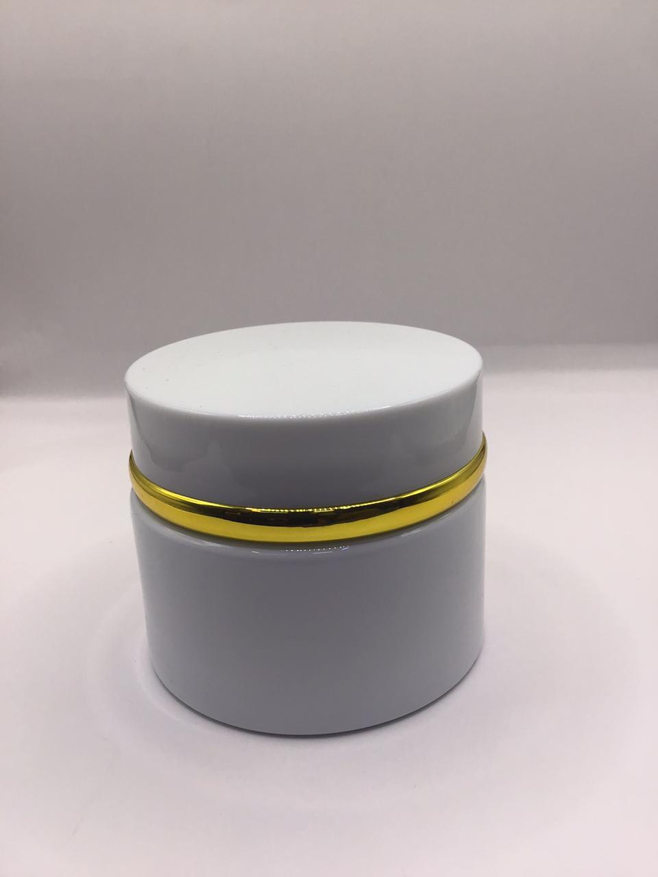 Premium White Bakhoor Jar with Gold Band