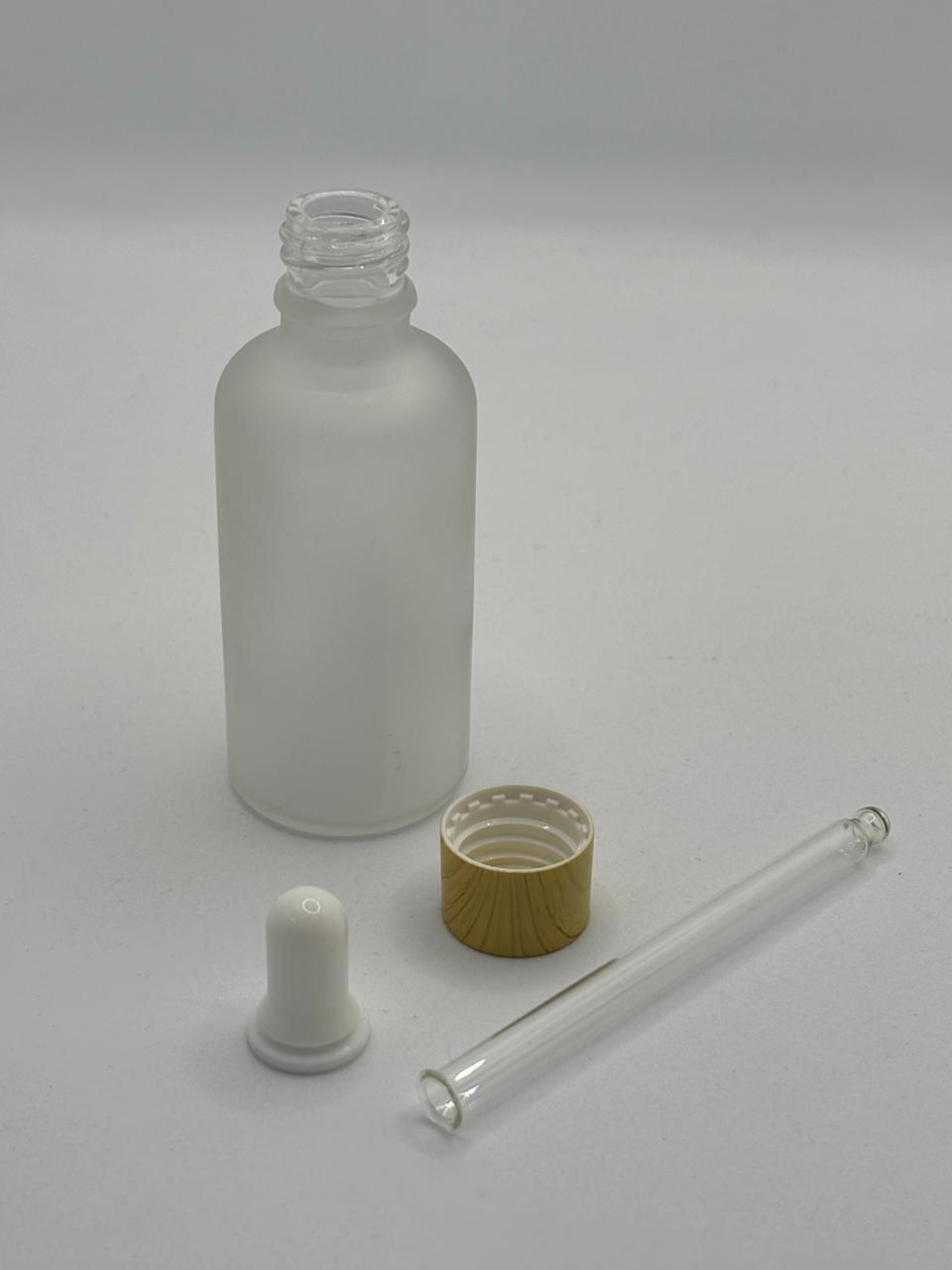 Frosted Glass Dropper Bottle with Wooden Cap