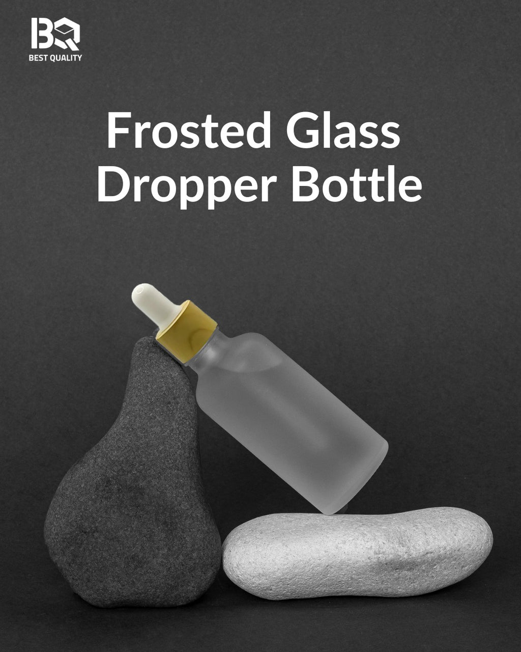 Frosted Glass Dropper Bottle with Wooden Cap