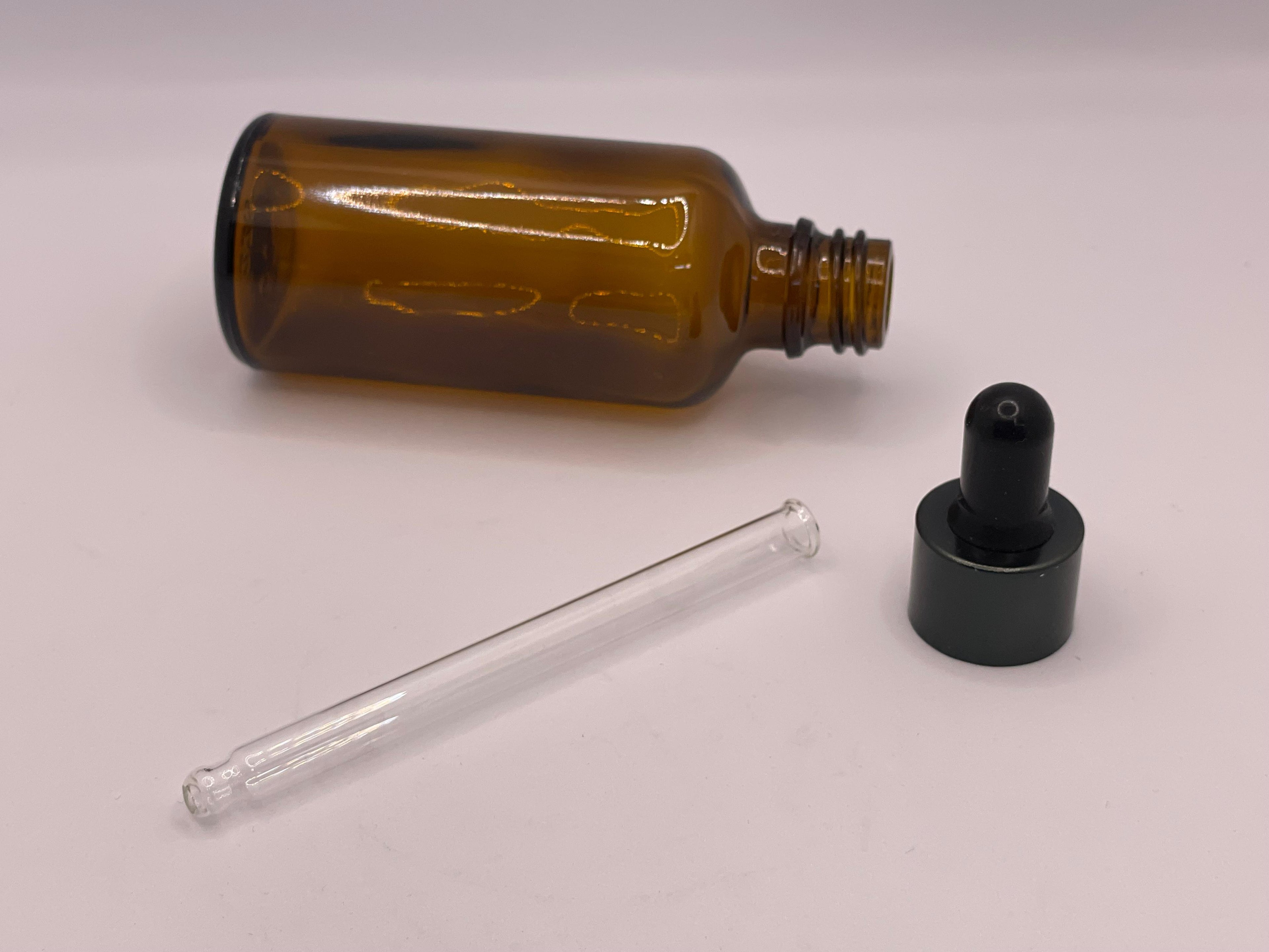 Amber Glass Dropper Bottle with Black Cap