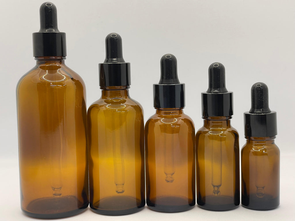 Amber Glass Dropper Bottle with Black Cap