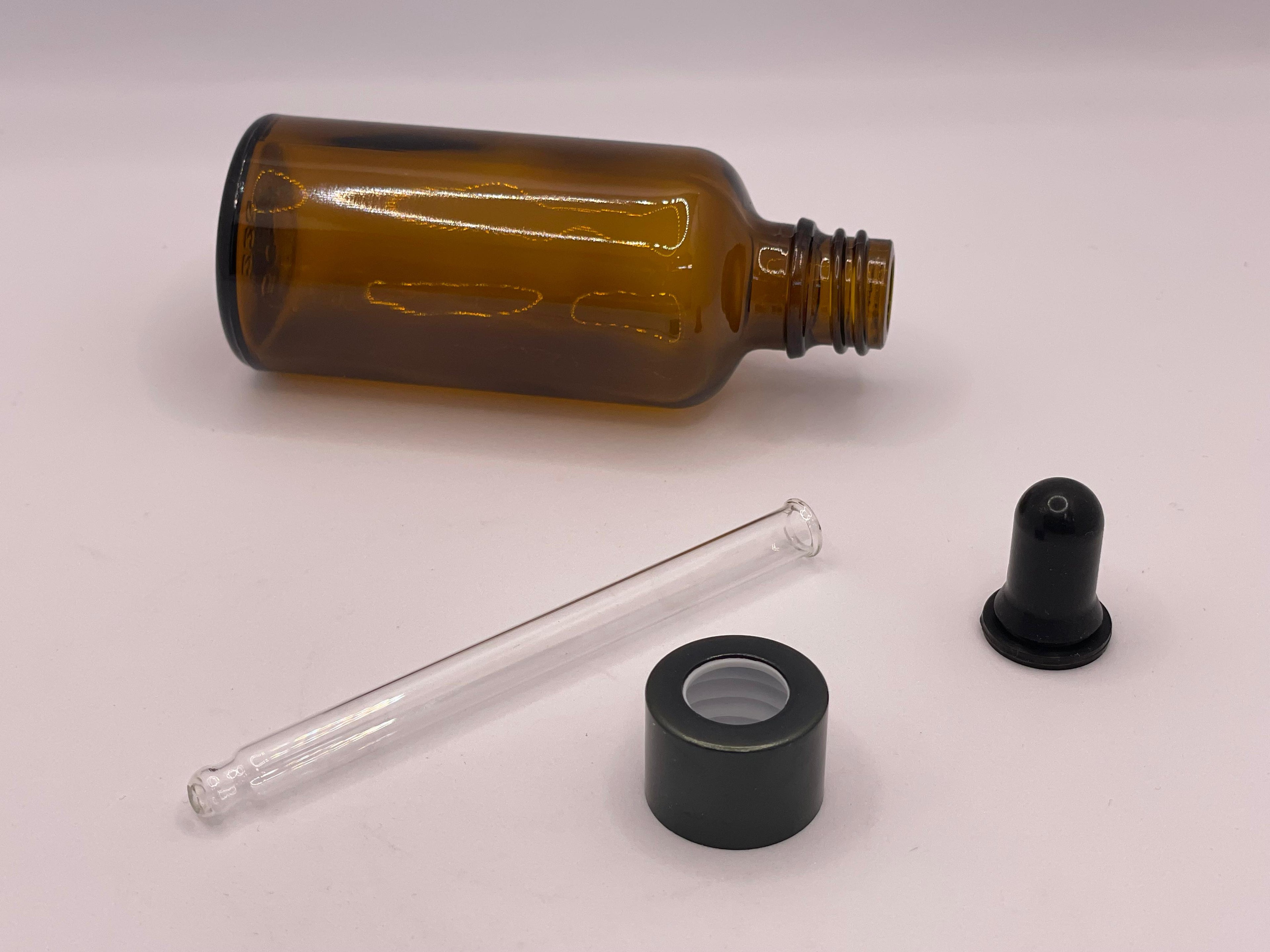 Amber Glass Dropper Bottle with Black Cap