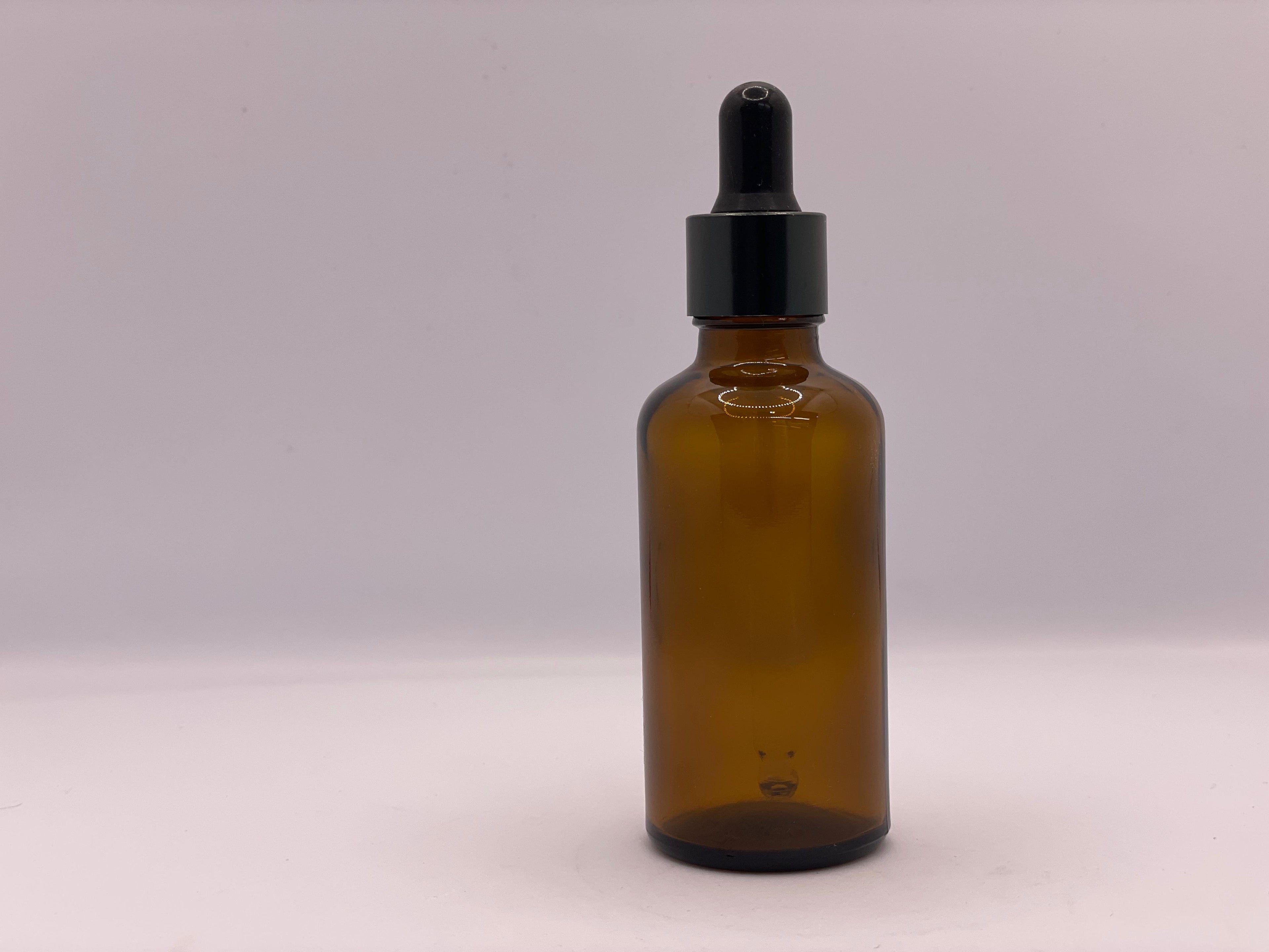 Amber Glass Dropper Bottle with Black Cap