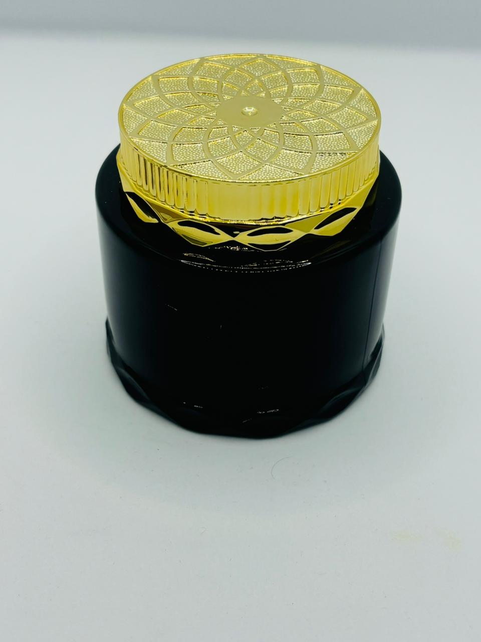 Premium Bakhor Jar with Diamond-Cut Gold Lid | Gold & Black
