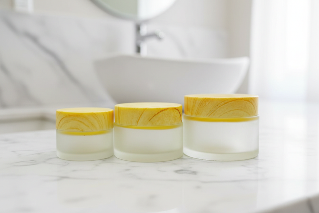 Frosted glass jar set - marble lifestyle