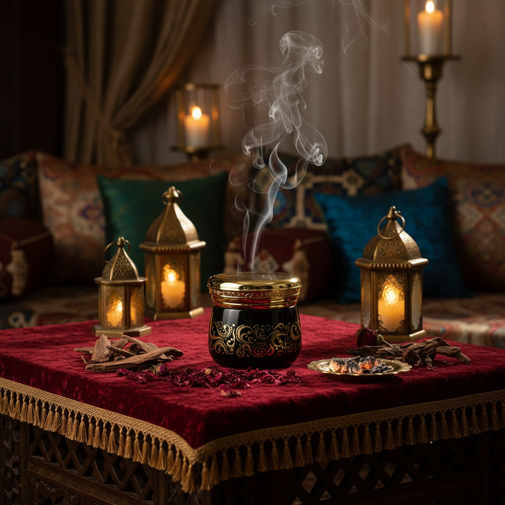 Black Gold Bakhoor Jar Arabian Majlis Lifestyle