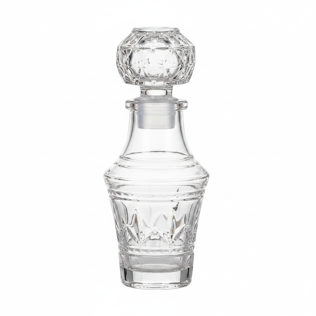 Diamond Cut Crystal Decanter - White Studio Background