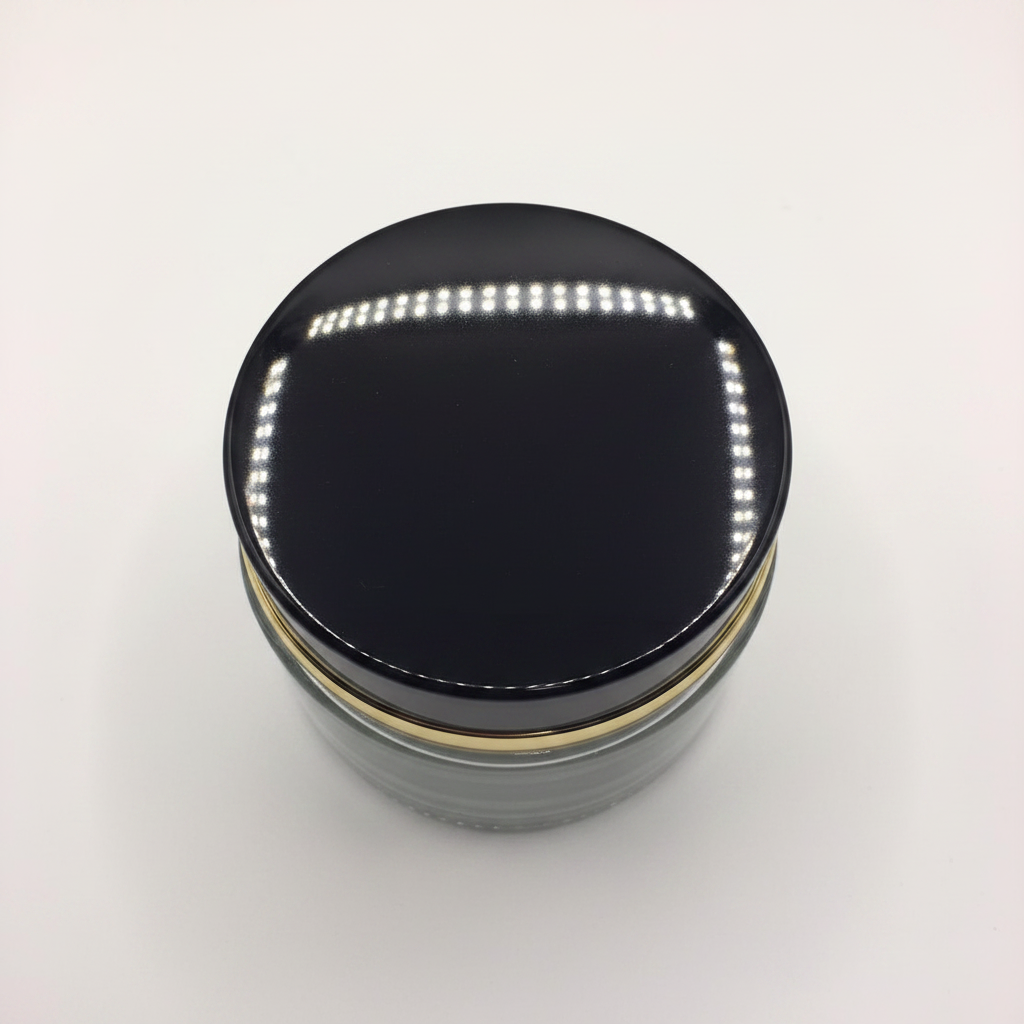 Clear glass Bakhoor jar – overhead top-down view