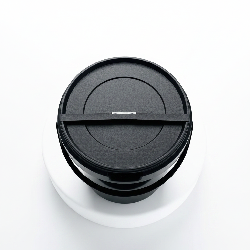 High Grade Black Plastic Bucket – Top View