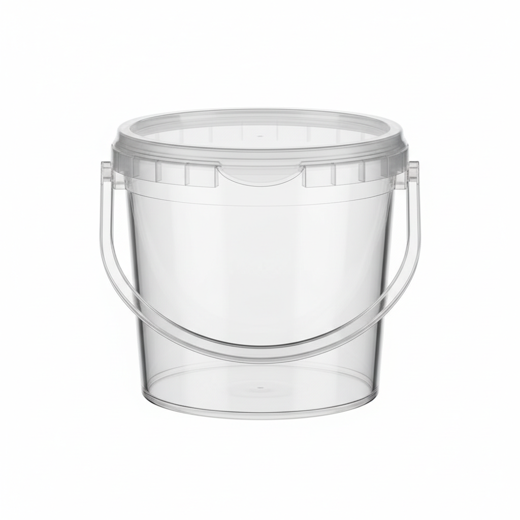 High Grade Clear Plastic Bucket – Front View