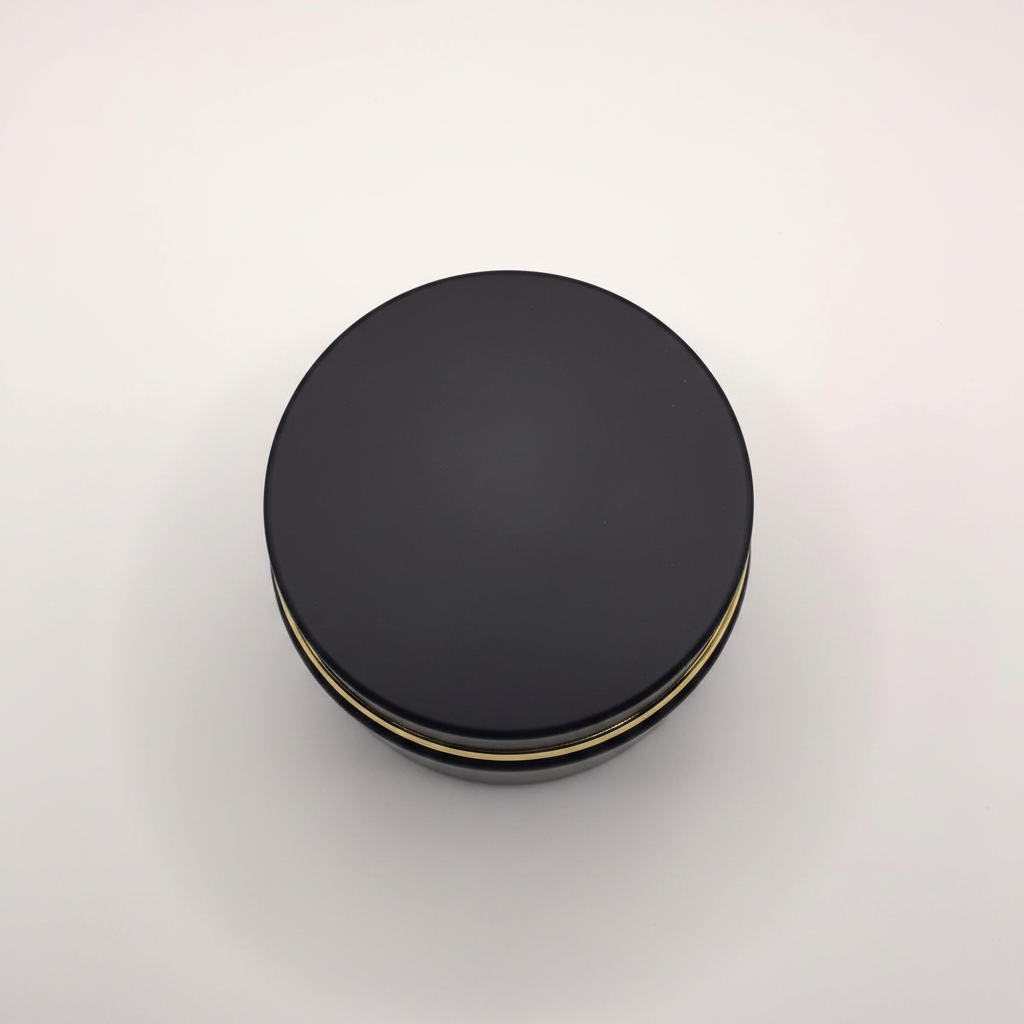 Matte black Bakhoor jar – overhead top-down view