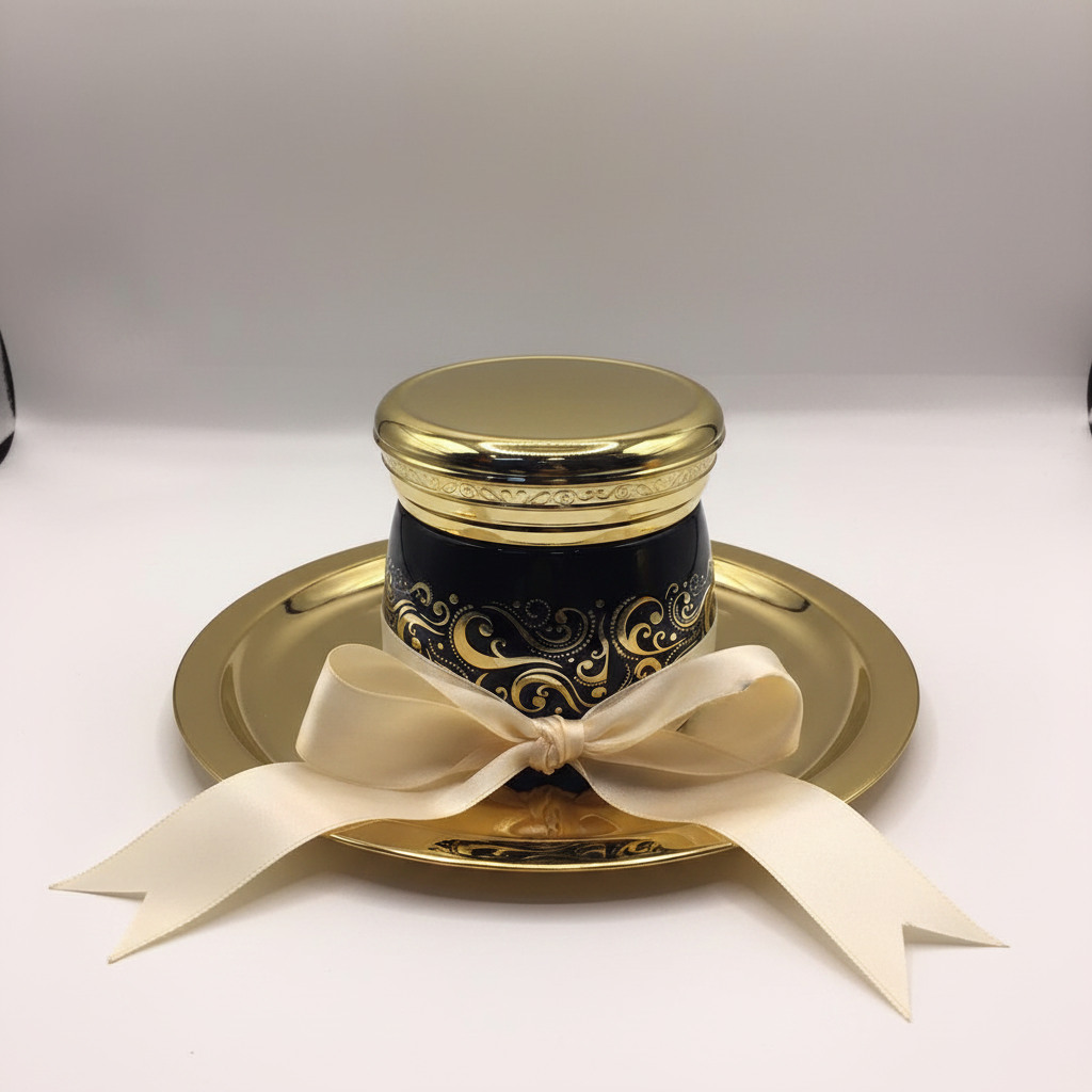 Black Gold Bakhoor Jar Luxury Gift Presentation