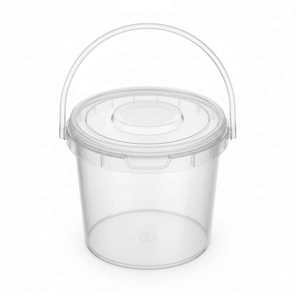 High Grade Clear Plastic Bucket – Top View